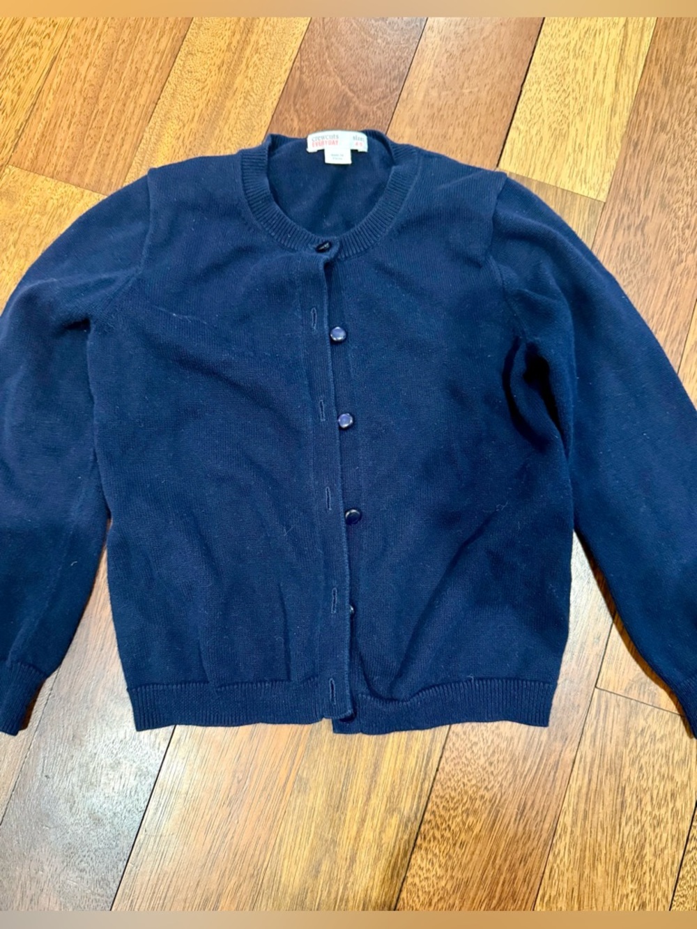 Crewcuts Classic Navy Crewneck Button Cardigan Sz 4-5